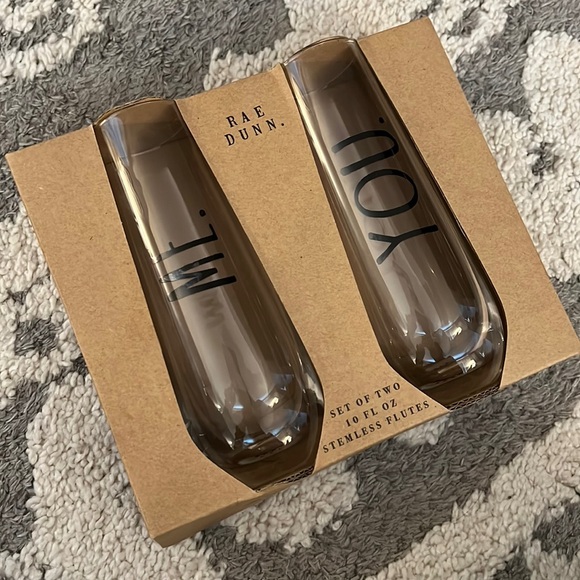 Rae Dunn Me / You stemless champagne flutes, NIB! - Picture 1 of 5